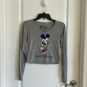 Mickey Mouse Cropped Longe Sleeve Tee